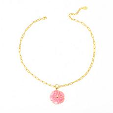 Connie Craig Carroll Jewelry 18" Shell Flower Pendant Necklace