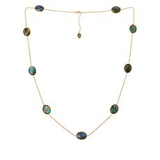 Connie Craig Carroll Jewelry Kate 36" Oval Gemstone Station Necklace