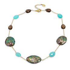 Connie Craig Carroll Jewelry Multicolor Abalone and Gemstone Necklace