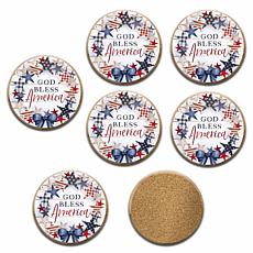 Courtside Market Celebrate 250 God Bless America 6-Piece Coaster Set