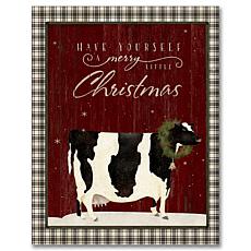 Courtside Market Cow Christmas Farm 18x26 Canvas Wall Art