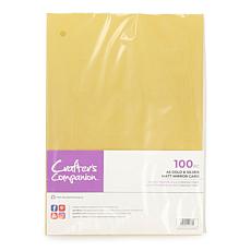 Crafter's Companion A5 Gold & Silver Matte Mirror Card Pack Set of 100