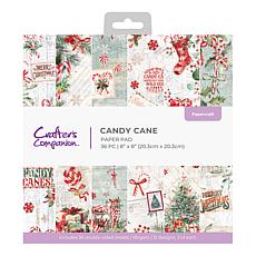 Crafter's Companion Candy Cane 8" x 8" Paper Pad - 36 Sheets