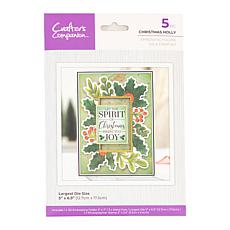 Crafter's Companion Christmas Holly Stamp, Die & 3D Emboss Folder Set