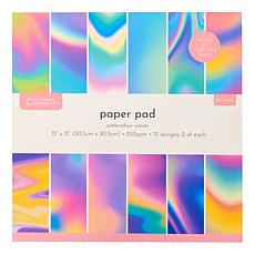 Crafter's Companion Holographic Watercolour Waves 12"x12" Paper Pad