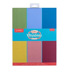 Crafter's Companion Retro Christmas Linen Card Pack - Set of 24 Sheets