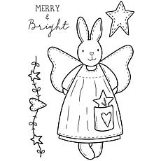 Creative Expressions Sam Poole Angel Bunny 6 in x 4 in Clear Stamp Set