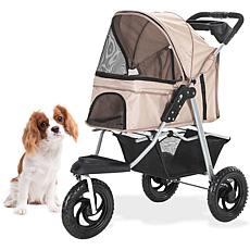 CritterSitters Single Jogging Pet Stroller for 55lbs. and Under - Tan