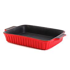 Crock Pot Alfio Red 10 in. Ribbed Casserole