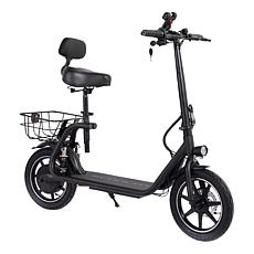 DeLorean 450W 36V Folding Seated E-Scooter w/Backrest & Accessories
