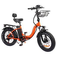 DeLorean 500W Low-Step E-Bike w/Pedal Assist & Backrest