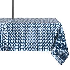 Design Imports 60" x 84" IKAT Outdoor Tablecloth with Zipper