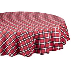 Design Imports Glad Tidings Plaid Tablecloth 70" Round