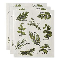 Design Imports Herbs Swedish Dishcloths 3-pack