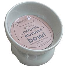 DexyPaws Elevated Ceramic Cat Bowl - Desert Green, 7oz