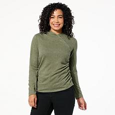 DG2 by Diane Gilman Brushed Knit Crisscross Mock Neck Top