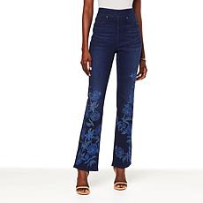 DG2 by Diane Gilman Classic Stretch Denim Embroidered Bootcut Jean