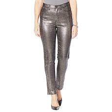 DG2 by Diane Gilman Classic Stretch Metallic Snake Print Skinny Jean