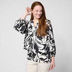 DG2 by Diane Gilman Crepe De Chine Lantern Sleeve Easy Top