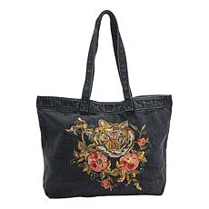 DG2 by Diane Gilman Embroidered Denim Tote Bag
