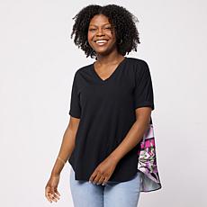 DG2 by Diane Gilman Everyday Jersey Contrast Back Printed Tee