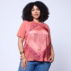 DG2 by Diane Gilman Everyday Jersey Print Combo Top