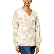 DG2 by Diane Gilman French Terry V-Neck Tunic Sweatshirt