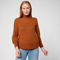 DG2 by Diane Gilman Lantern Sleeve Mock Neck Top