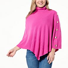 DG2 by Diane Gilman Lux Touch Sweater Knit Turtleneck Cape