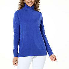 DG2 by Diane Gilman Lux Touch Turtleneck Sweater with Lace-Up Sides