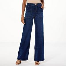 DG2 by Diane Gilman New Classic Stretch Denim Pull-On Wide-Leg Jean