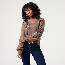 DG2 by Diane Gilman Paillette Embellished Top