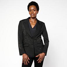 DG2 by Diane Gilman Ponte Embellished Blazer