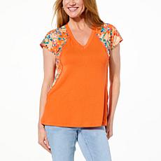 DG2 by Diane Gilman Printed Raglan Sleeve Top