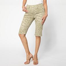 DG2 by Diane Gilman Printed Stretch Denim Pull-On Bermuda Shorts