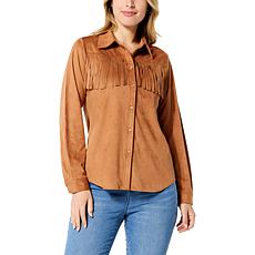 DG2 by Diane Gilman Signature Collection Faux Suede Cowgirl Shirt
