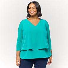 DG2 by Diane Gilman V-Neck 3/4-Sleeve Easy Top