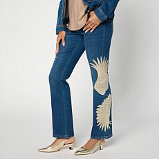 DG2 New Classic Stretch Diamond Embroidered Bootcut Jean