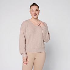 DG2by Diane Gilman Softease Sequin V-Neck Sweater