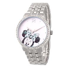 Disney Minnie Mouse Women's Silver Alloy Glitz Watch 