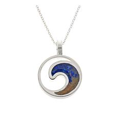 Dune Jewelry Sterling Silver Wave Pendant with Chain Necklace