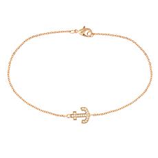Elegant Confetti Cubic Zirconia Pavé  Anchor Bracelet