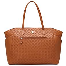 ELLE Compass 32L Vegan Leather Monogram Weekender Duffel Bag