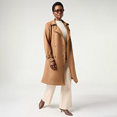 Elle Get the Look Faux Suede Trench Coat