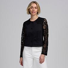 Elle Get the Look Lace Satin Jacket