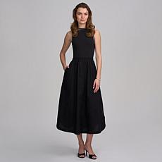 Elle Get the Look Mixed Media Dress With Contrast