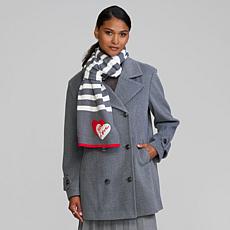 Elle Get the Look Striped Scarf with Red Heart