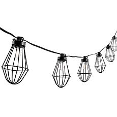 Ellina 10-Light Black Outdoor String Lighting, 120"