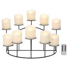 Emryn House Metal Candelabra with 10 Flameless Candles 