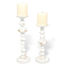 Emryn House Set of 2 Metal Candle Holders with LED Candles and Remote